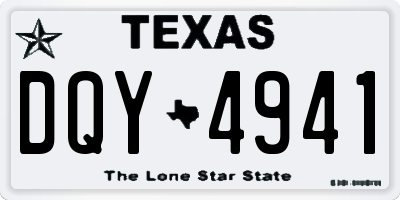 TX license plate DQY4941