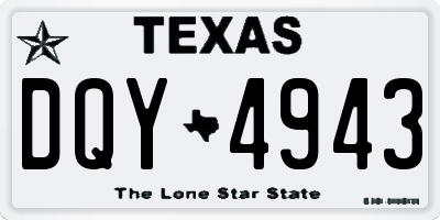 TX license plate DQY4943