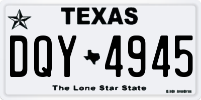 TX license plate DQY4945