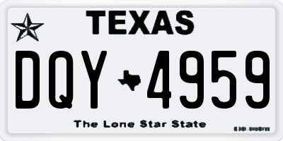 TX license plate DQY4959
