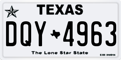 TX license plate DQY4963