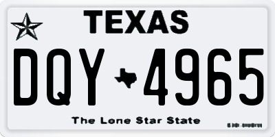 TX license plate DQY4965