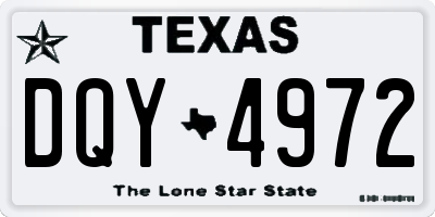 TX license plate DQY4972