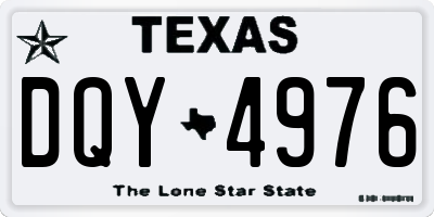 TX license plate DQY4976