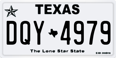 TX license plate DQY4979