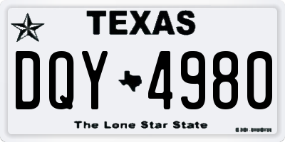 TX license plate DQY4980