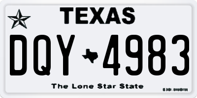 TX license plate DQY4983