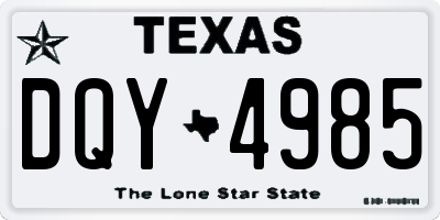 TX license plate DQY4985