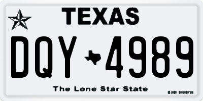 TX license plate DQY4989