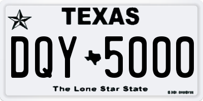 TX license plate DQY5000