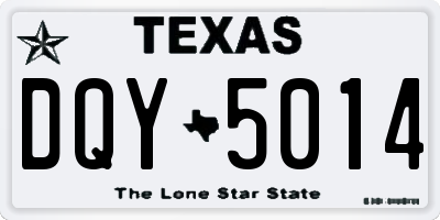 TX license plate DQY5014