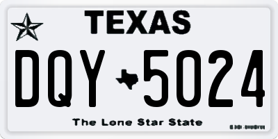 TX license plate DQY5024
