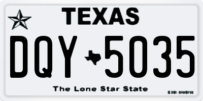TX license plate DQY5035