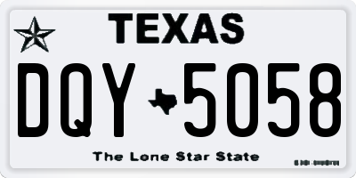 TX license plate DQY5058