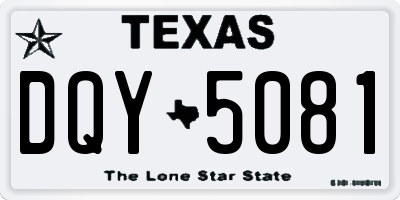 TX license plate DQY5081