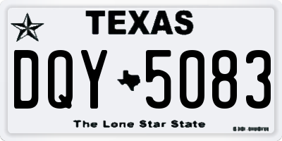 TX license plate DQY5083