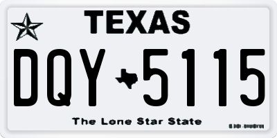 TX license plate DQY5115