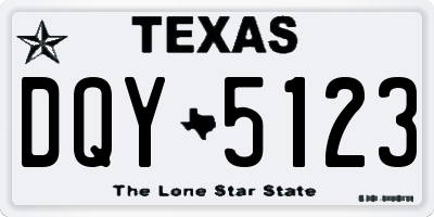 TX license plate DQY5123