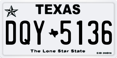 TX license plate DQY5136