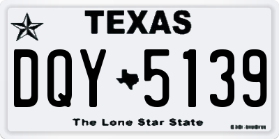 TX license plate DQY5139