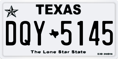 TX license plate DQY5145