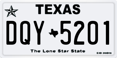 TX license plate DQY5201