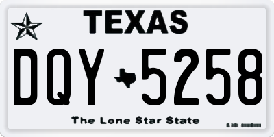 TX license plate DQY5258