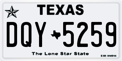 TX license plate DQY5259
