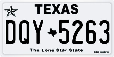 TX license plate DQY5263