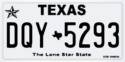 TX license plate DQY5293