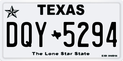 TX license plate DQY5294