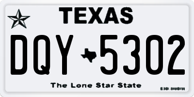 TX license plate DQY5302