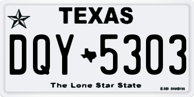 TX license plate DQY5303