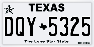 TX license plate DQY5325