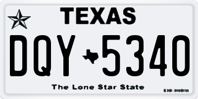 TX license plate DQY5340