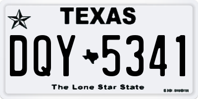 TX license plate DQY5341