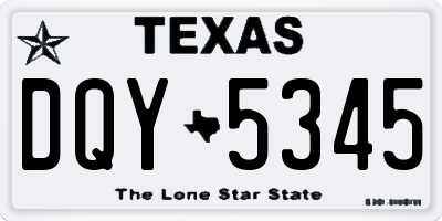 TX license plate DQY5345