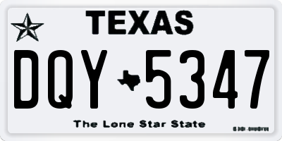 TX license plate DQY5347