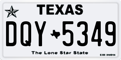 TX license plate DQY5349
