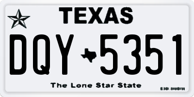 TX license plate DQY5351