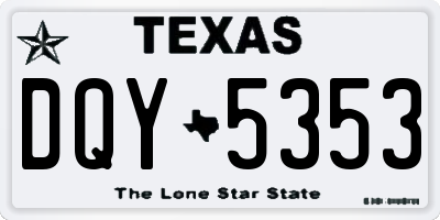 TX license plate DQY5353