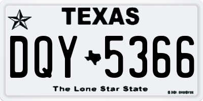 TX license plate DQY5366
