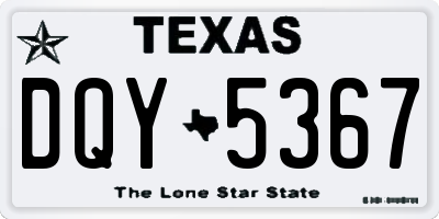 TX license plate DQY5367