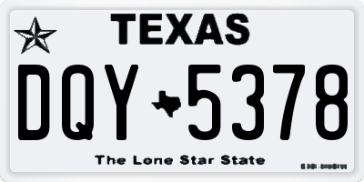TX license plate DQY5378