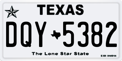 TX license plate DQY5382