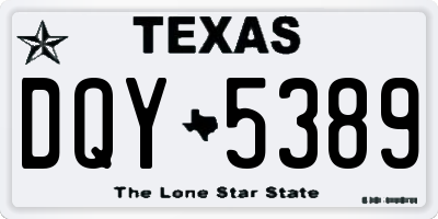 TX license plate DQY5389
