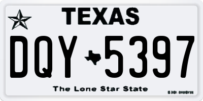 TX license plate DQY5397