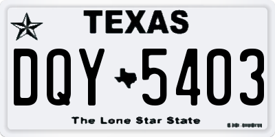 TX license plate DQY5403