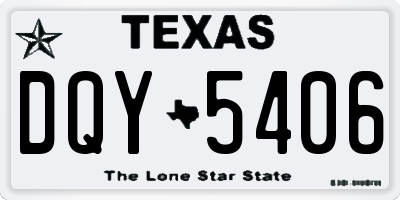 TX license plate DQY5406