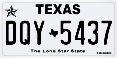 TX license plate DQY5437